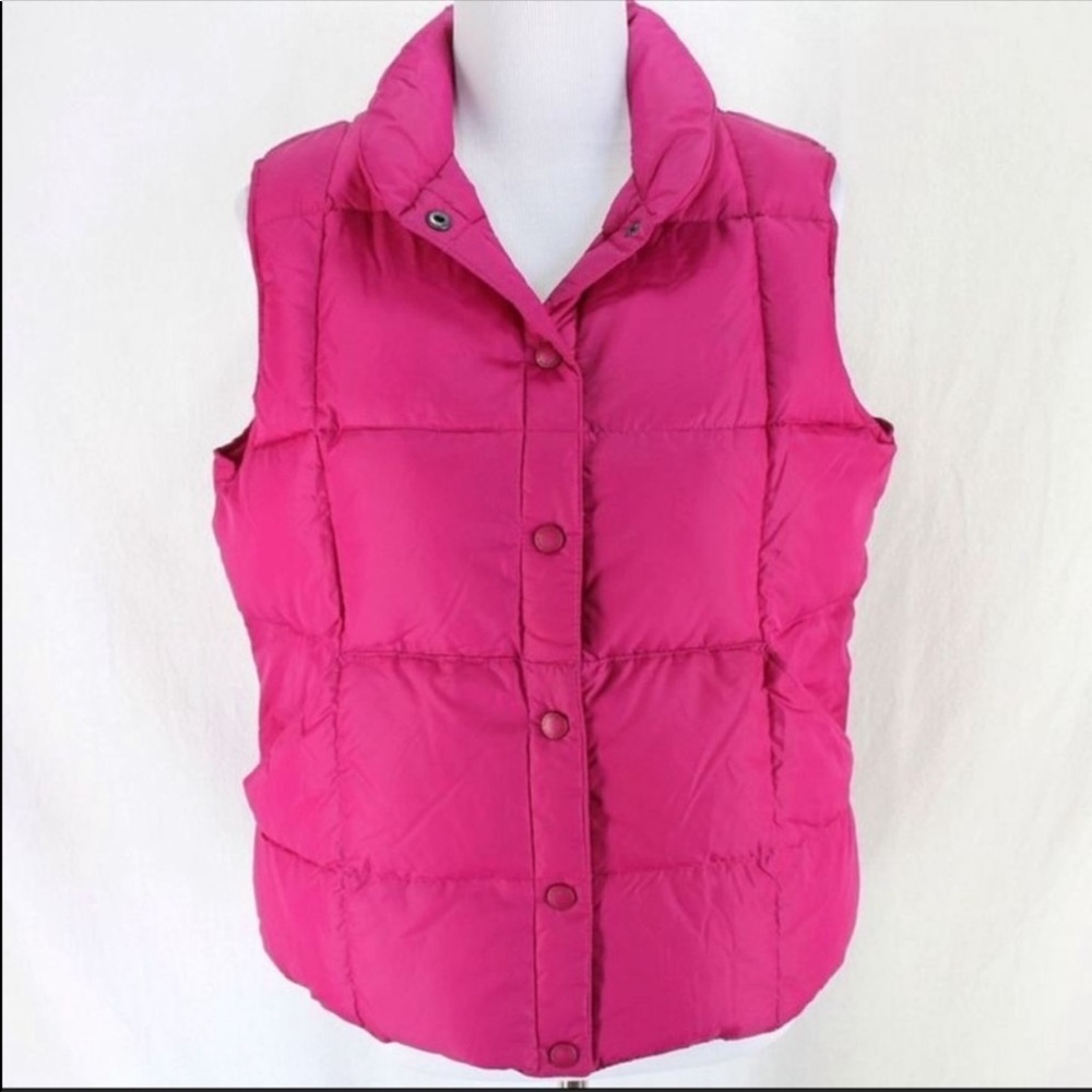 LANDS END - pink down puffer - MEDIUM